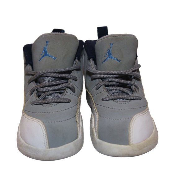 Nike Air Jordan Retro 12 Cool Grey White Sneakers Size 9C Kids Shoes - Picture 4 of 11